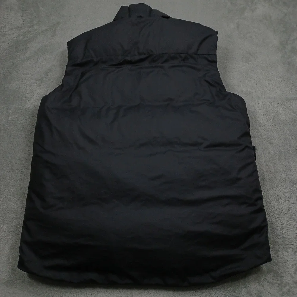 Banana Republic Vest Mens Large Black Down Pockets Preppy Full‎ Zip